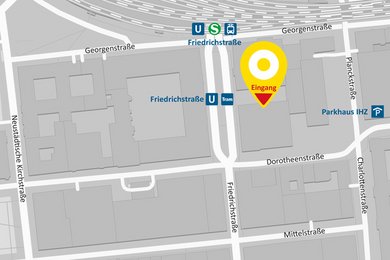 Anfahrtsskizze AllDent Berlin Friedrichstraße